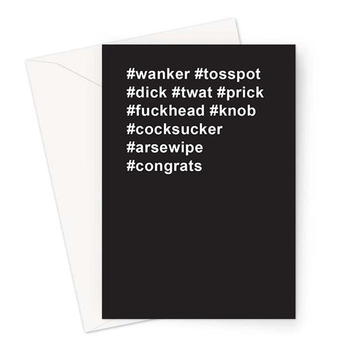 #congrats Greeting Card | Rude Congratulations Card, Offensive Well Done Card, Graduation, Passed Exams, Passed Driving Test, New Job