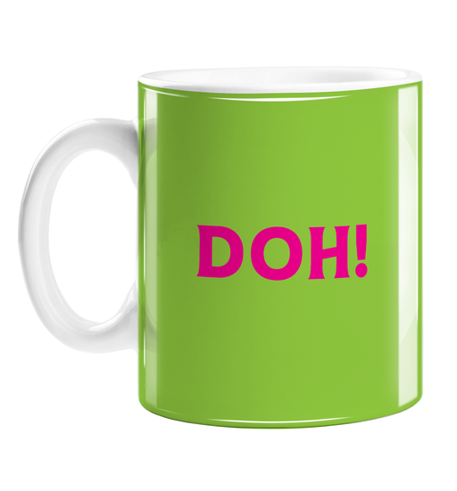 Doh! Mug | Funny Sympathy Gift, Sorry, Accident, Failed Exams, Driving Test, Pop Art
