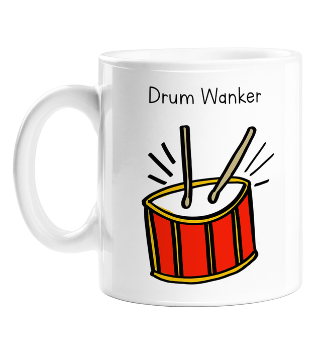 Drum Wanker Mug | Rude, Funny Gift For Drummer, Drum Player, Musician, Music Lover