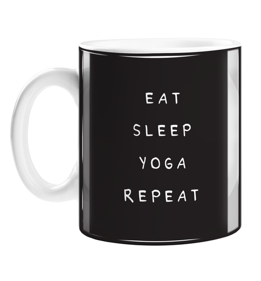 Eat Sleep Yoga Repeat Mug | Funny Gift For Yogi, Funny Yoga Coffee Mug, Namaste, Meditation, Eat Sleep Rave Repeat