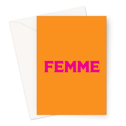 Femme Greeting Card | LGBTQ+ Greeting Cards, LGBT Greeting Cards, Greeting Cards For Lesbians, Pop Art