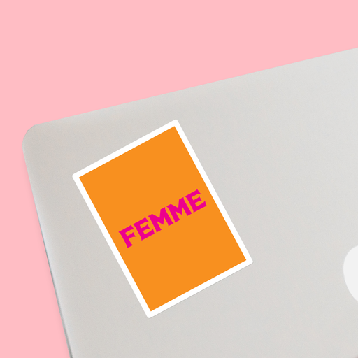 Femme Sticker | LGBTQ+ Gifts, LGBT Gifts, Gifts For Lesbians, Laptop Sticker, Pop Art