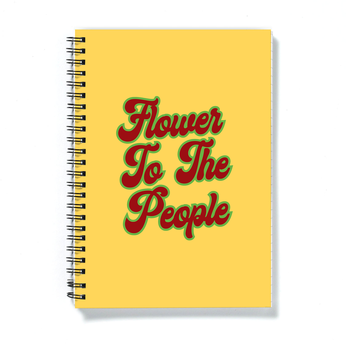 Flower To The People A5 Notebook | Weed Journal, Funny Gift For Weed Smoker, Stoner, Hippie, Power To The People, Cannabis, Marijuana, Hash, Ganja