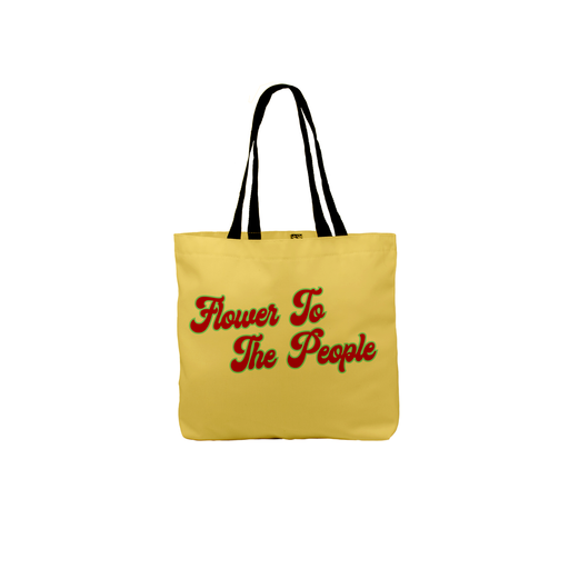 Flower To The People Tote | Stoner, Hippie Canvas Shopping Bag, Beach, Travel, Groovy Seventies Font, Power To The People