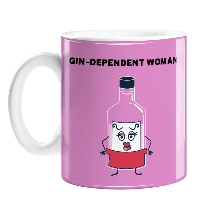 Gin-dependent Woman Mug | Funny Independent Woman Gift For Her, Sassy Gin Bottle, Gin Drinker, Gin And Tonic, G&T