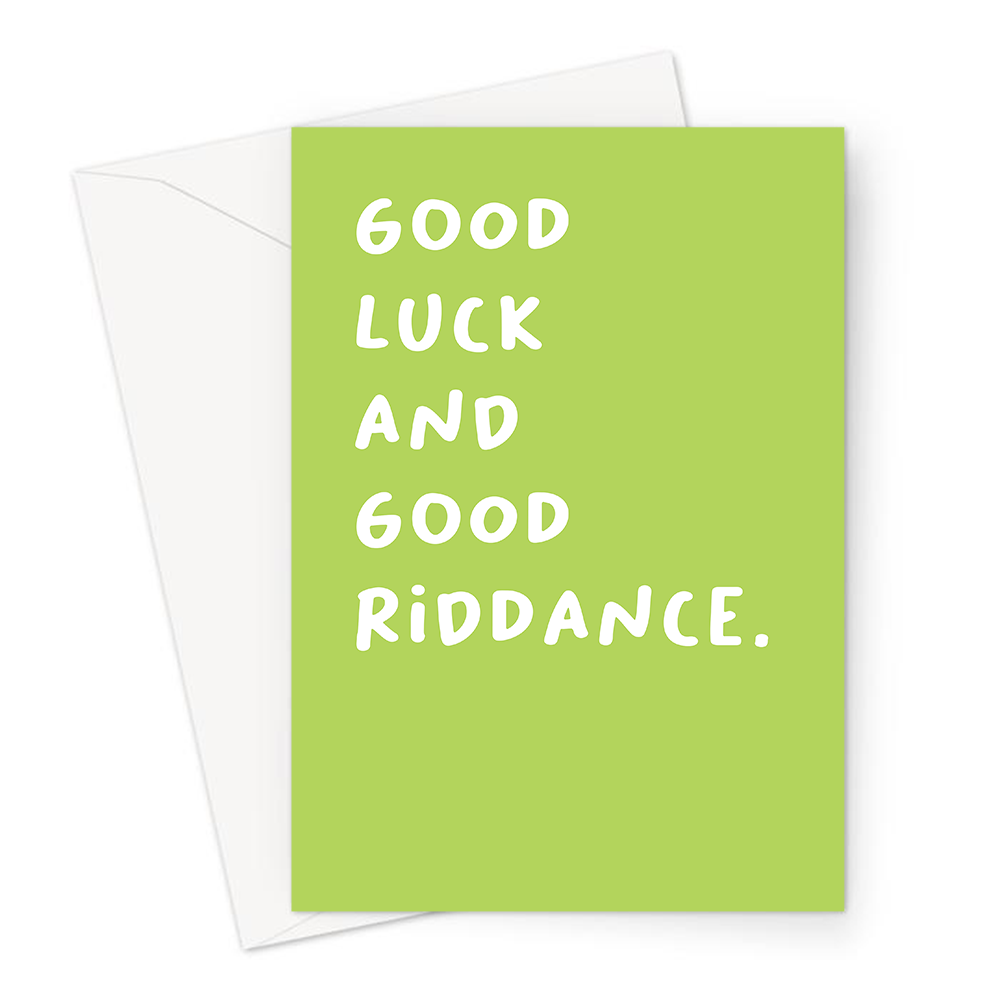 Good Luck Card Funny Good Luck Leaving Card - Personalised Rude ...