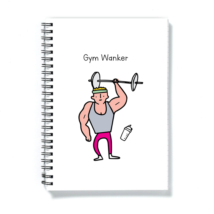 Gym Wanker A5 Notebook | Rude, Funny Gift For Gym Goer, Weight Lifter, Gym Enthusiast, Muscle Head, Gains, Journal, Dairy