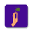 Hand Holding Weed Leaf Purple Coaster | Hand Held Cannabis Leaf Illustration, Hand Illustrated Fine Art Marijuana Leaf, Stoner, Ganja, Hash, Pot, 420
