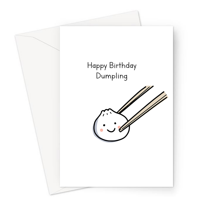Happy Birthday Dumpling Greeting Card | Kawaii Birthday Card, Dumpling, Chopsticks, Dim Sum
