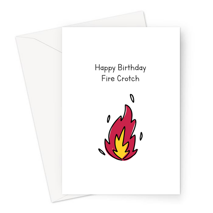 Happy Birthday Fire Crotch Greeting Card | Funny, Silly Birthday Card For Ginger, Red Head, Red Haired Person, Ginger Pubes