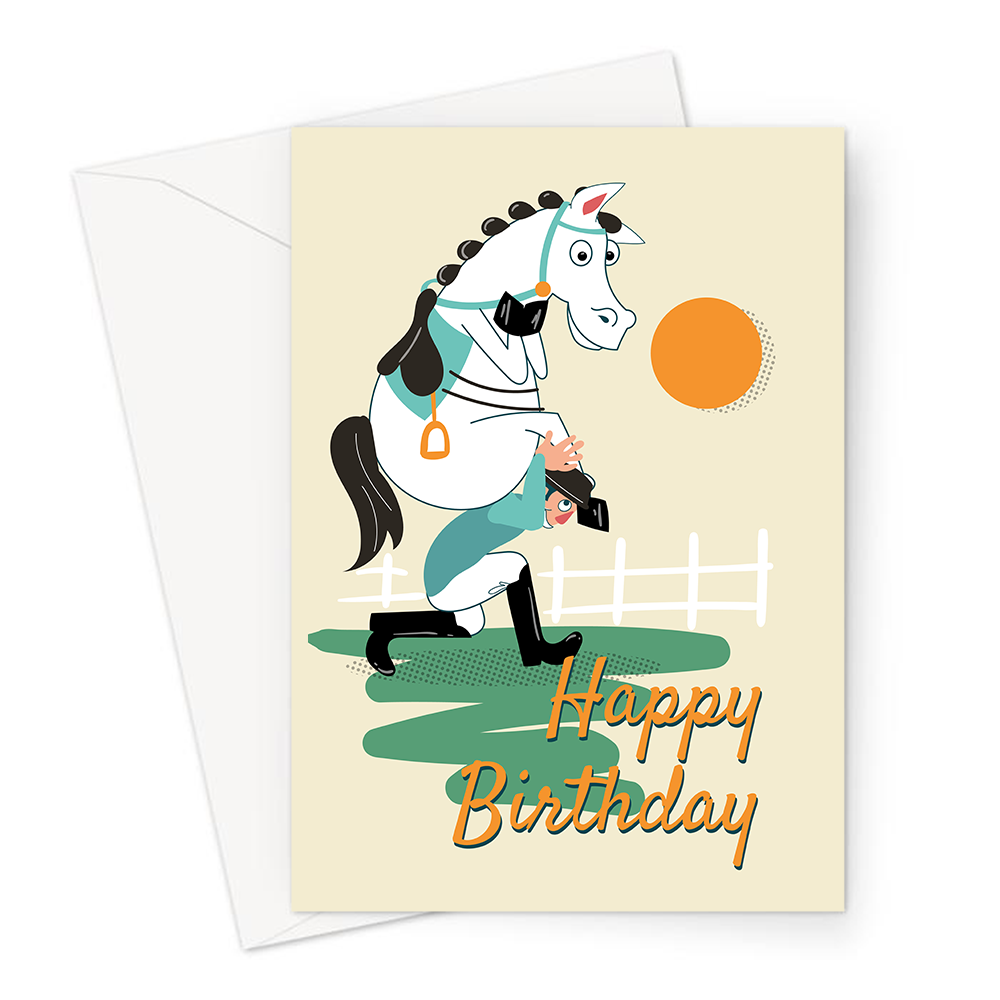 Happy Birthday Horseriding Greeting Card | Funny Happy Birthday Card ...