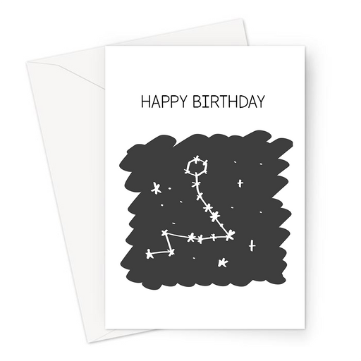Happy Birthday Pisces Greeting Card | Astrology Birthday Card For Picses, Picses Constellation, Star Sign, Astro, Sun Sign, Astrological Sign, Horoscope