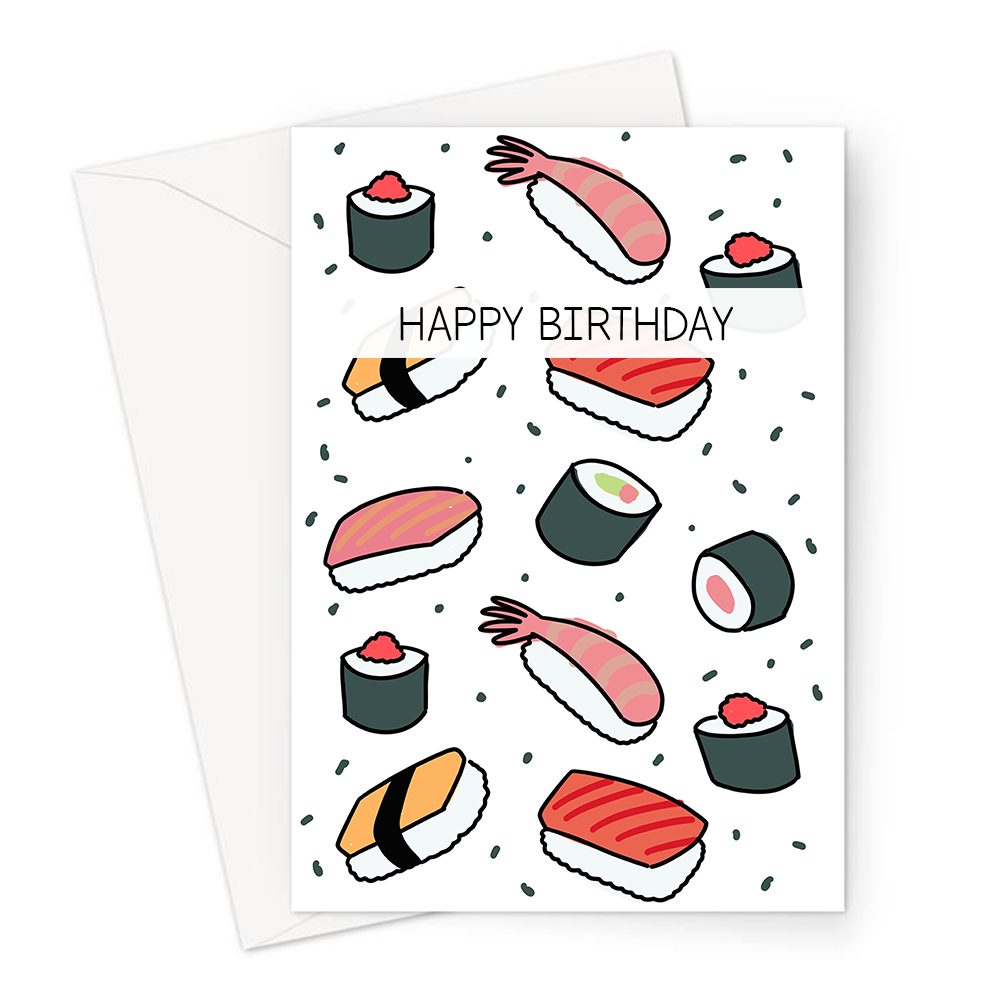 Sushi Birthday Card - Sushi Lover Card - Sushi Greeting Card