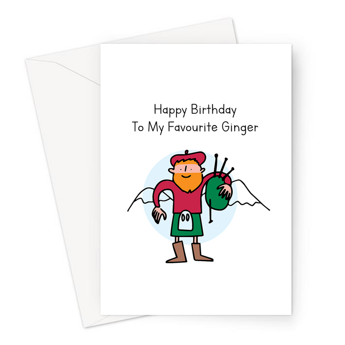 Happy Birthday To My Favourite Ginger Greeting Card | Funny, Silly Birthday Card For Him, Red Head, Red Haired Boy, Man