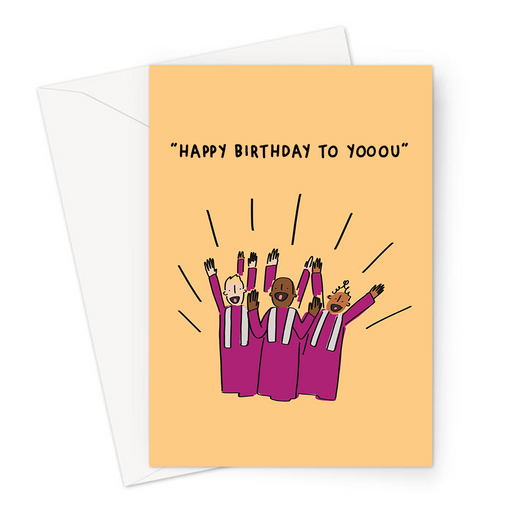 Happy Birthday To Yooou Greeting Card | Choir Singing Happy Birthday Illustration Card, Colourful Birthday Card, Gospel Choir