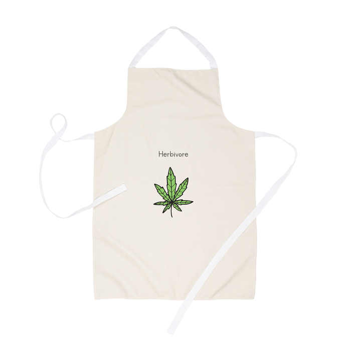 Herbivore Apron | Weed Cooking Apron, Punny Gift For Stoner, Weed Smoker, Vegan Stoner, Cannabis, Marijuana, Ganja, Hash, Pot