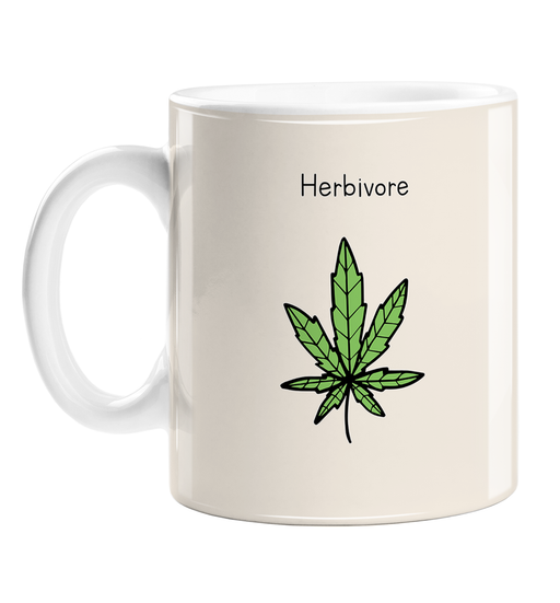 Herbivore Mug | Funny Gift For Weed Smokers, For Stoners, Vegan Stoner, Weed, Cannabis, Marijuana, Hash, Pot, Ganja, Dope