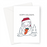 Hoppy Holidays Greeting Card | Bunny In A Santa Hat Eating A Carrot, Funny Rabbit Merry Christmas Card For Rabbit Lover, Happy Holidays