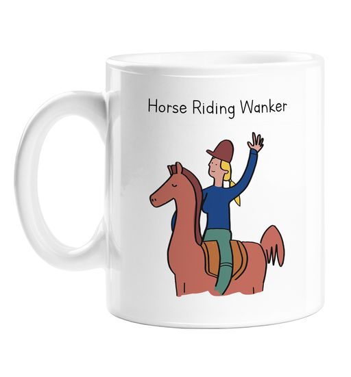 Horse Riding Wanker Mug | Lady Riding A Horse Ceramic Mug, Horse Girl, Gift For Female Horse Rider, Horse Lover, Jockey, Equestrian