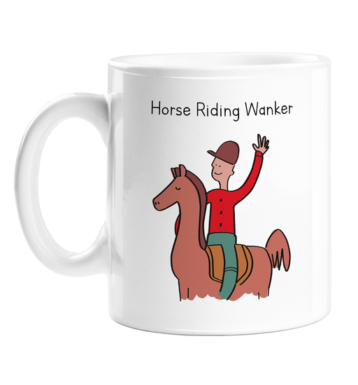 Horse Riding Wanker Mug | Man Riding A Horse Ceramic Mug, Horse Boy, Gift For Male Horse Rider, Horse Lover, Jockey, Equestrian
