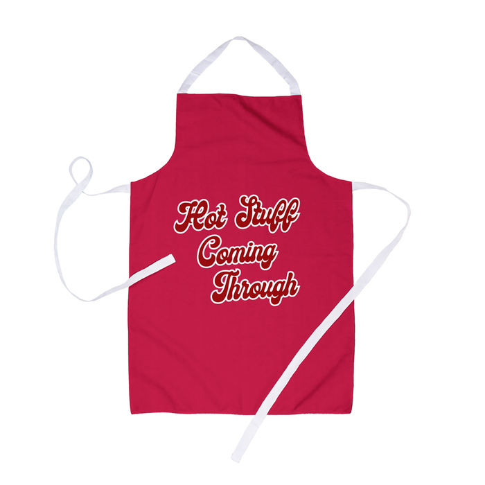 Hot Stuff Coming Through Apron | Funny BBQ Apron For Him, Funny Barbecue Apron For Her, For Partner, For Husband, For Wife