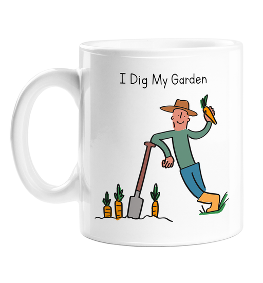 I Dig My Garden Mug | Funny Dig Pun Gift For Gardener, Him, Husband, Boyfriend, Friend, Gardening Pun, I Love My Garden Mug, Allotment