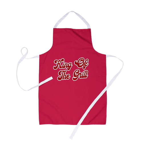 King Of The Grill Apron | Funny BBQ Apron For Him, Funny Barbecue Apron For Dad, Groovy Seventies Font