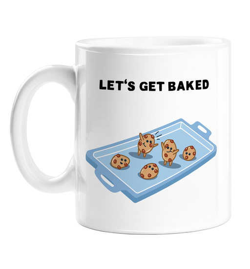 Let's Get Baked Mug | Cookies On A Baking Tray Weed Pun Coffee Mug For Stoner, Weed Smoker, Cannabis, Marijuana, Mary J, Hash, Pot, Edibles