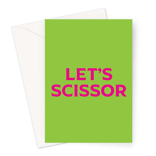 Let's Scissor Greeting Card | LGBTQ+ Greeting Cards, LGBT Greeting Cards, Greeting Cards For Lesbians, Pop Art