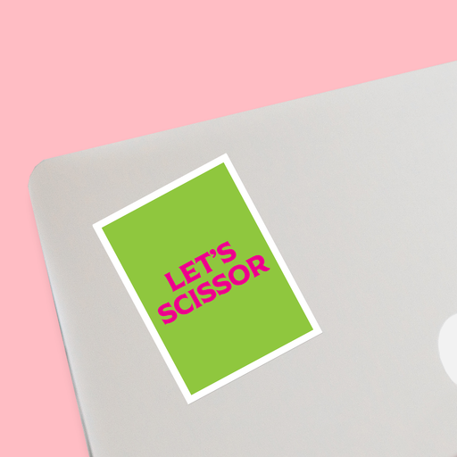 Let's Scissor Sticker | LGBTQ+, LGBT Gifts For Lesbians, Pop Art, Pink, Green