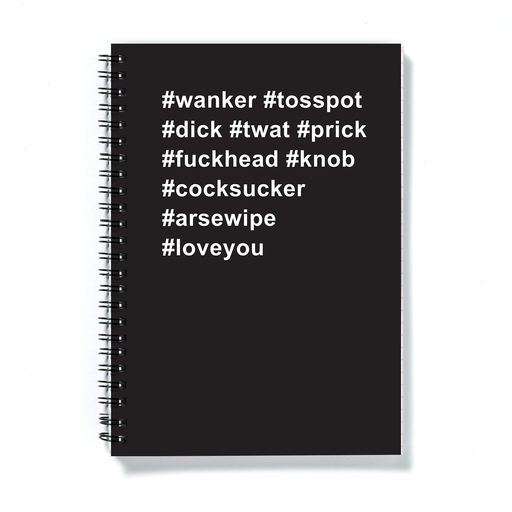 #loveyou A5 Notebook | Offensive Notebook For Him, Funny I Love You Journal, Hashtag