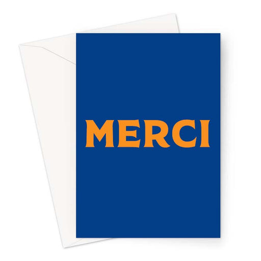 Merci Greeting Card | Brightly Coloured Thank You Card, French Thanks, Gratitude, Pop Art