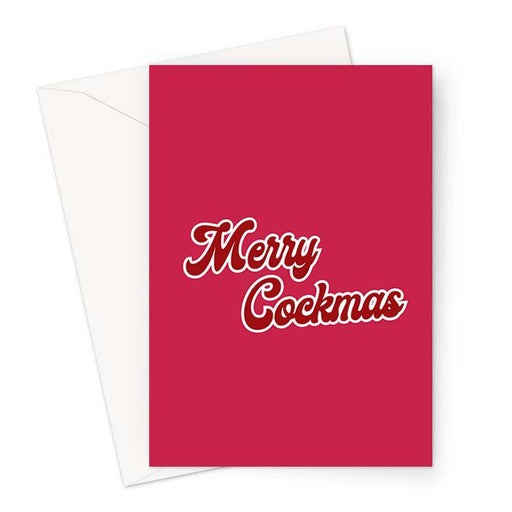 Merry Cockmas Greeting Card | Funny Christmas Card, Rude Christmas Card, Penis Pun, Cock, Bubble Font