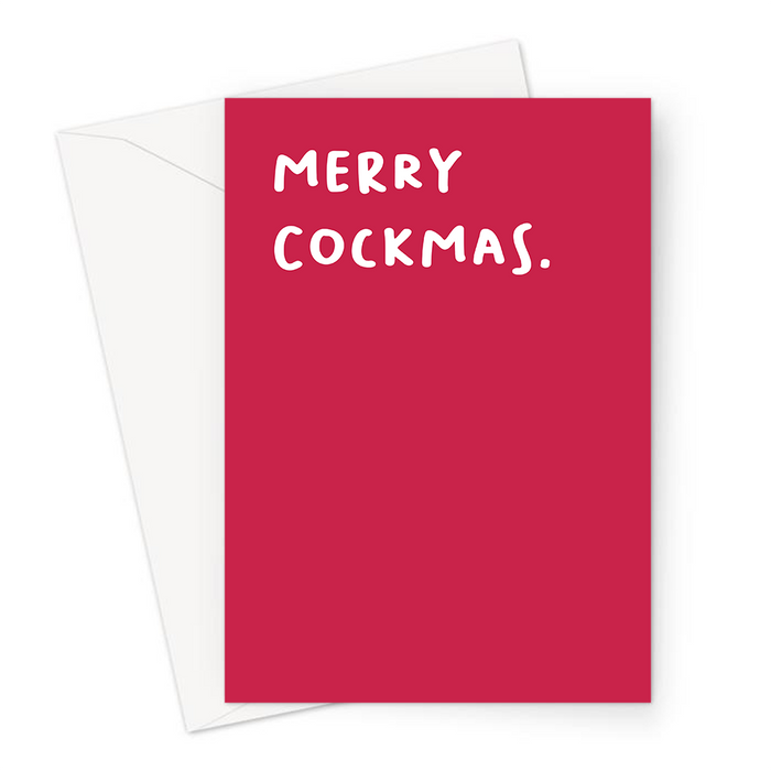 Merry Cockmas. Greeting Card | Funny, Rude Penis Pun Happy Christmas Card