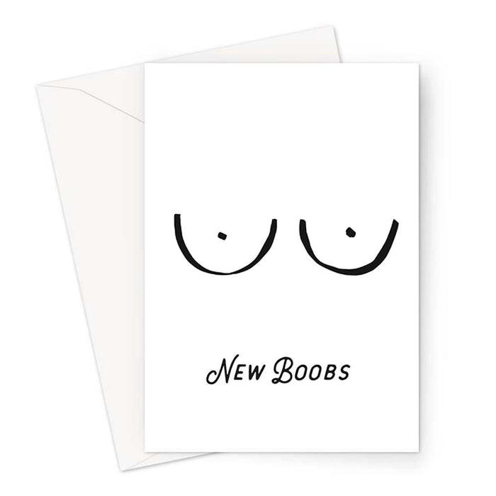 New Boobs Greeting Card | Funny Boob Job Card, Breast Reduction Card, Breast Enlargement Card, Breasts, Boob Job