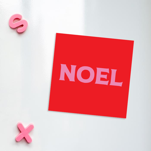 Noel Fridge Magnet | French Red And Pink Christmas Magnet, Christmas Decorations, Stocking Filler, Christmas Carol, Pop Art
