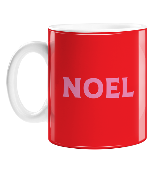 Noel Mug | Christmas Gift, Stocking Filler, Christmas Carol Pun, French Christmas Mug, Red And Pink