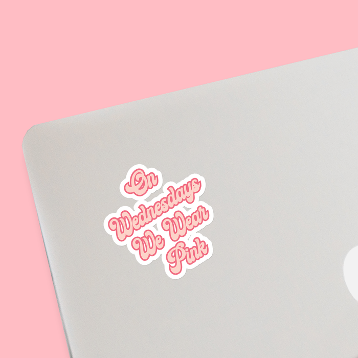 On Wednesdays We Wear Pink Sticker | LGBTQ+ Gifts, LGBT Gifts, Gifts For Her, Movie Quote Sticker