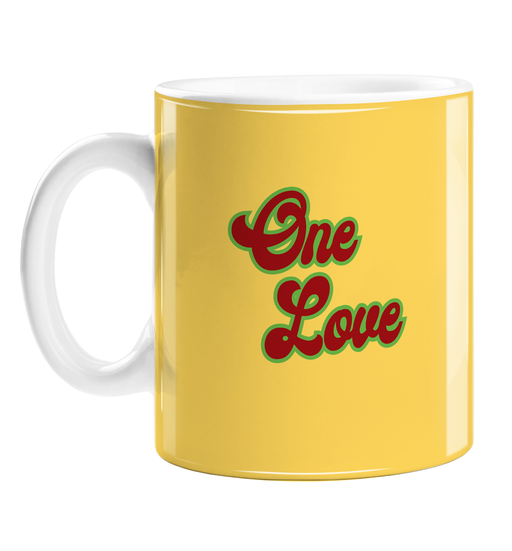 One Love Mug | Weed Mug, Funny Gift For Weed Smoker, Stoner Couple, Hippie, Cannabis, Marijuana, Hash, Ganja, Pot
