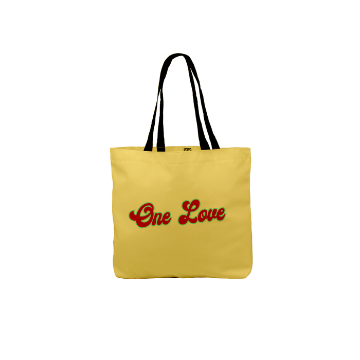 One Love Tote | Stoner, Hippie Canvas Shopping Bag, Beach, Travel, Groovy Seventies Font