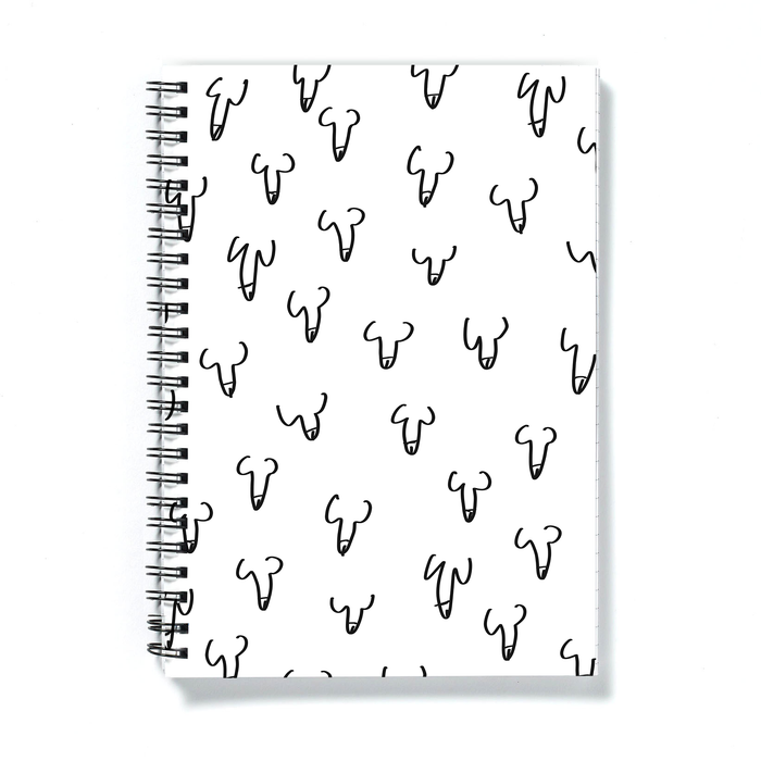 Penis Print A5 Notebook | Cartoon Willy Print Journal, Rude Notepad, Abstract Nude Notebook, Hen Do Gift, LGBTQ+