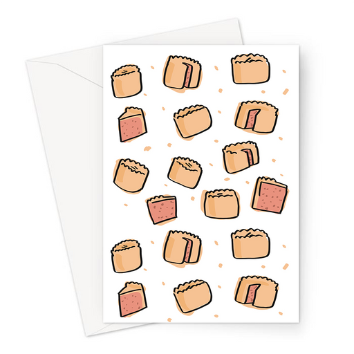 Pork Pie Print Greeting Card | Pork Pie Illustration, Full Pork Pie, Pork Pie Slice, British Food, Pastry, Picnic Food