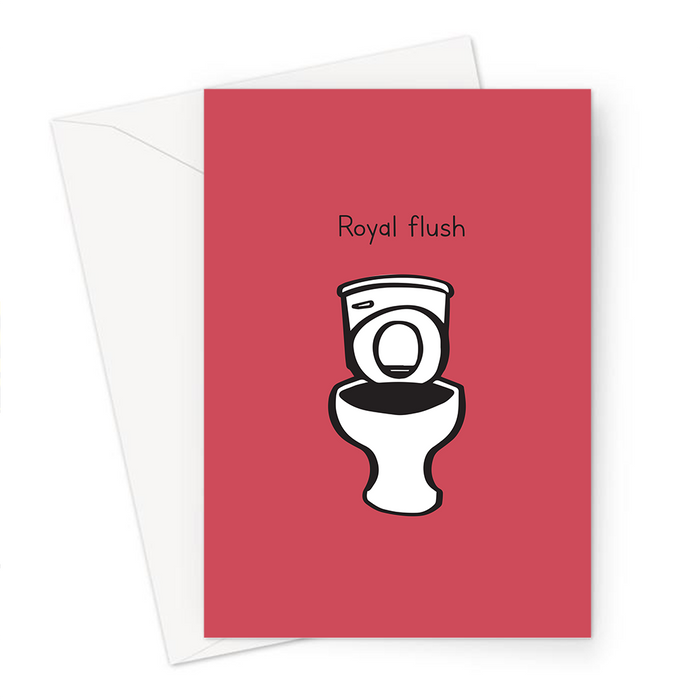 Royal Flush Greeting Card | Funny Toilet Humour Card For Poker Player, Toilet Doodle