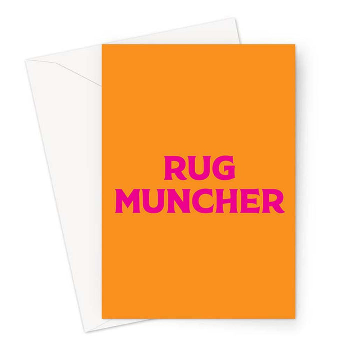 Rug Muncher Greeting Card | LGBTQ+ Greeting Cards, LGBT Greeting Cards, Greeting Cards For Lesbians, Pop Art