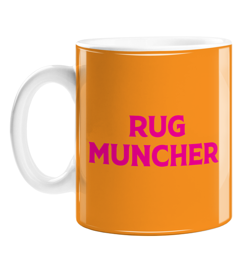 Rug Muncher Mug | LGBTQ+, LGBT Gifts For Lesbian, Pop Art, Pink, Orange