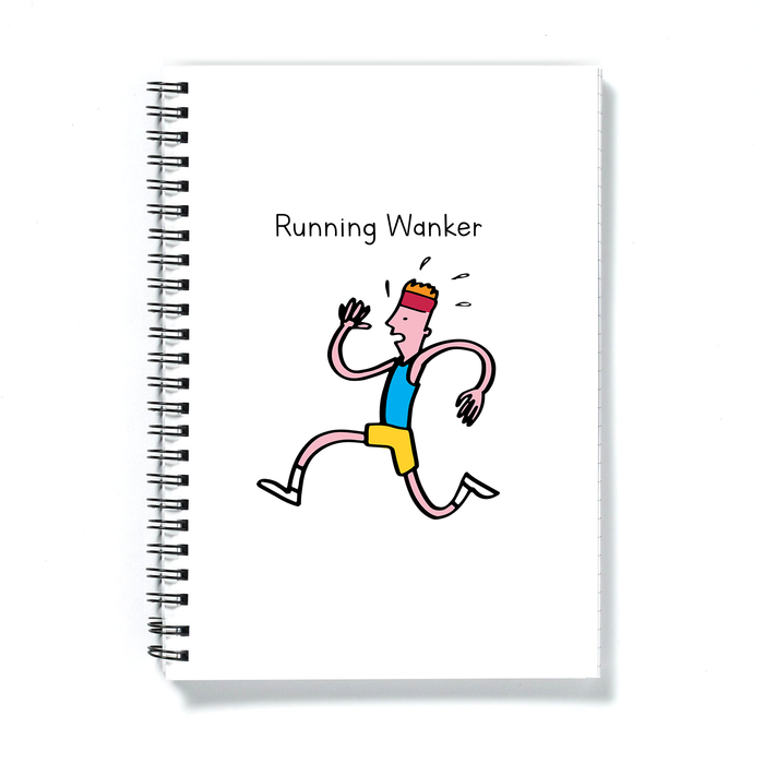 Running Wanker A5 Notebook | Rude, Funny Gift For Runner, Marathon Journal, Diary, 5k, Jogger, Jogging