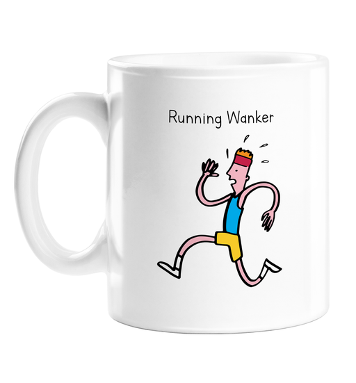 Running Wanker Mug | Rude, Funny Gift For Runner, Marathon, 5k, Jogger, Jogging