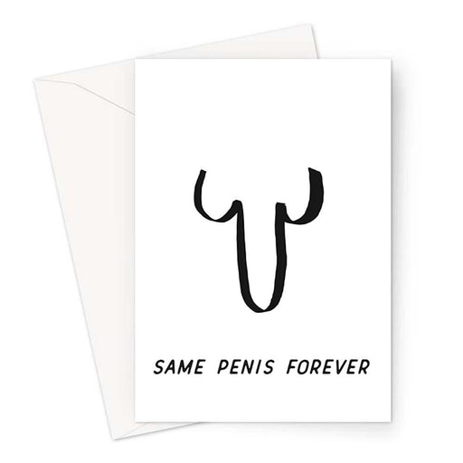 Same Penis Forever Greeting Card | Funny Hen Do Greeting Card, Funny Engagement Card For Her, Hen Party