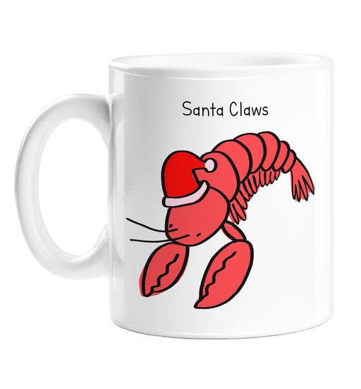 Santa Claws Mug | Funny Lobster In A Santa Outfit Christmas Gift, Santa Clause, Lobster Claw Pun