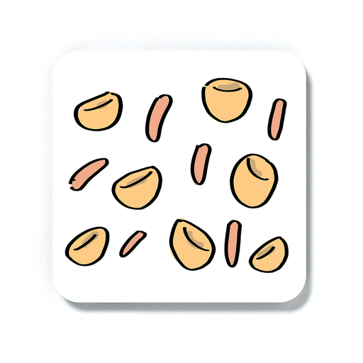 Sausage And Yorkshire Pudding Print Coaster | Food Pattern Drinks Mat, Toad In The Hole, Sausages, Yorkies, Yorkshire Pudding, Roast Dinner